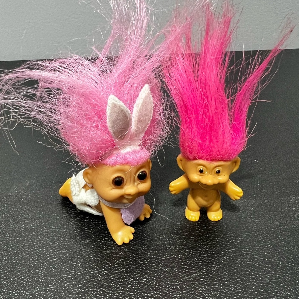 Russ Trolls Baby and Magnet Set of Two Vintage